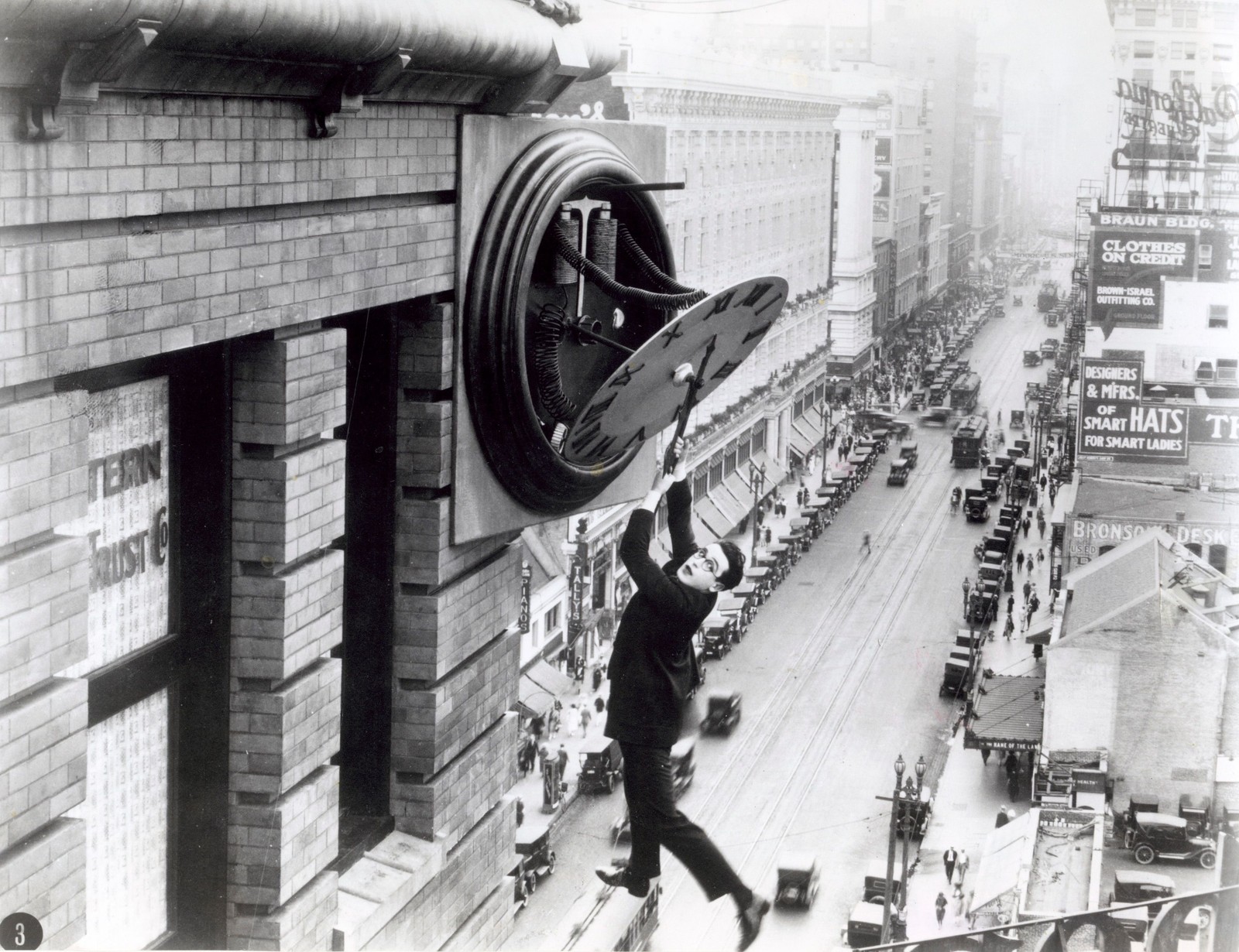 Harold Lloyd 1923 Vintage Clock Tower Safety Last Photo Reprint Wall Art Harold Lloyd 1923 Vintage Clock Tower Safety Last Photo Reprint Wall Art