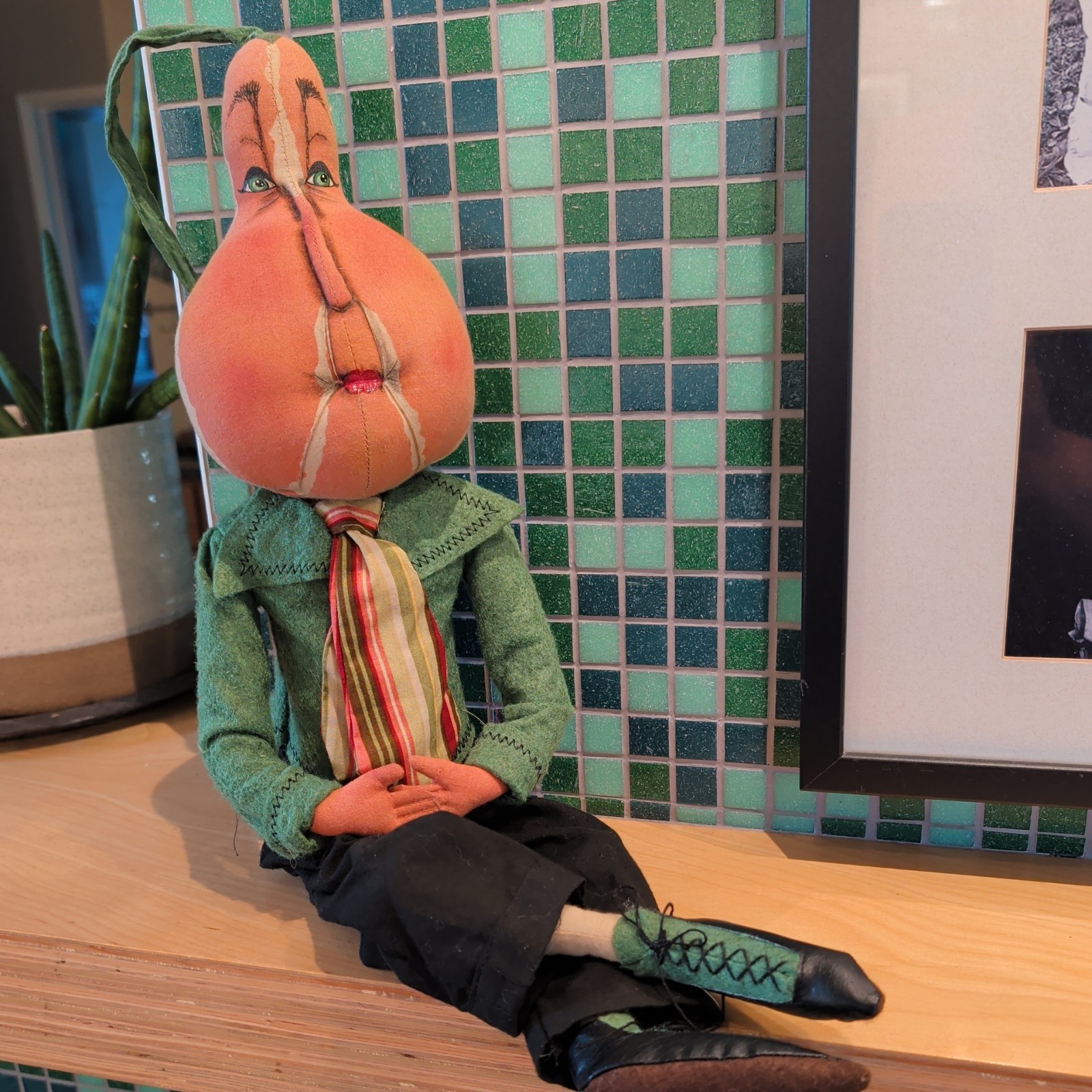 Fall Halloween Doll Joe Spencer Patton Pumpkin Gourd 22\ Fall Halloween Doll Joe Spencer Patton Pumpkin Gourd 22\