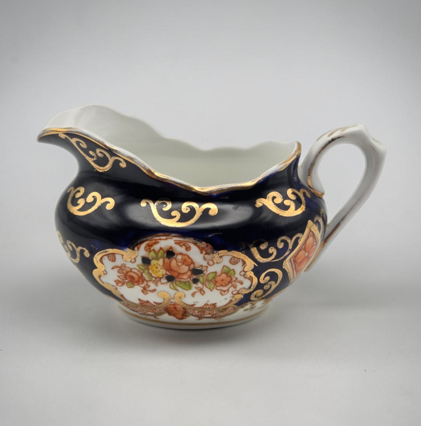 Vintage Royal Albert Crown China Heirloom Derby Creamer Cobalt Blue Vintage Royal Albert Crown China Heirloom Derby Creamer Cobalt Blue