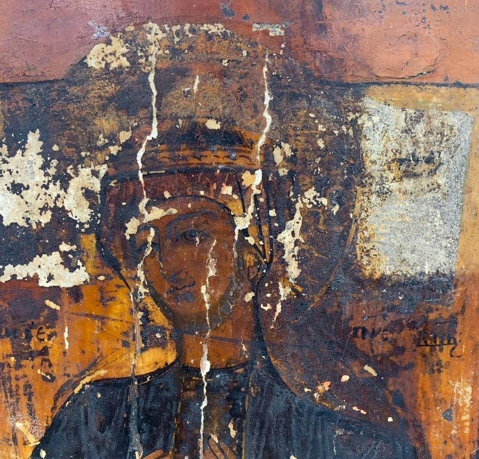 19th Century Icon Touching of Evil Hearts 13.4\