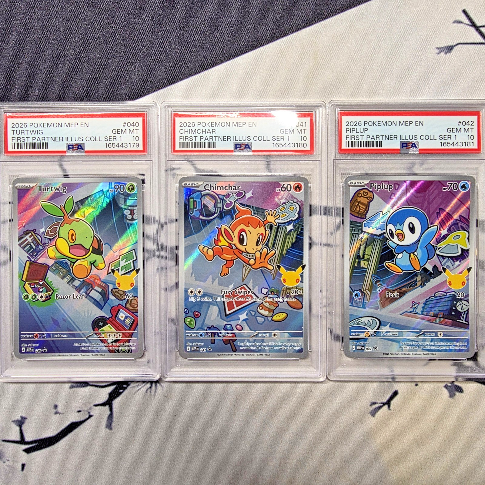 Sequential PSA 10 Turtwig Chimchar Piplup First Partner Series 1 Sinnoh