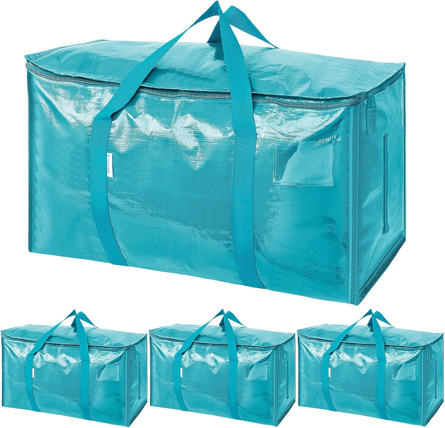 4 Pack Extra Large Moving Bags Heavy Duty with Zippers & Carrying Handles, Durab 4 Pack Extra Large Moving Bags Heavy Duty with Zippers & Carrying Handles, Durab