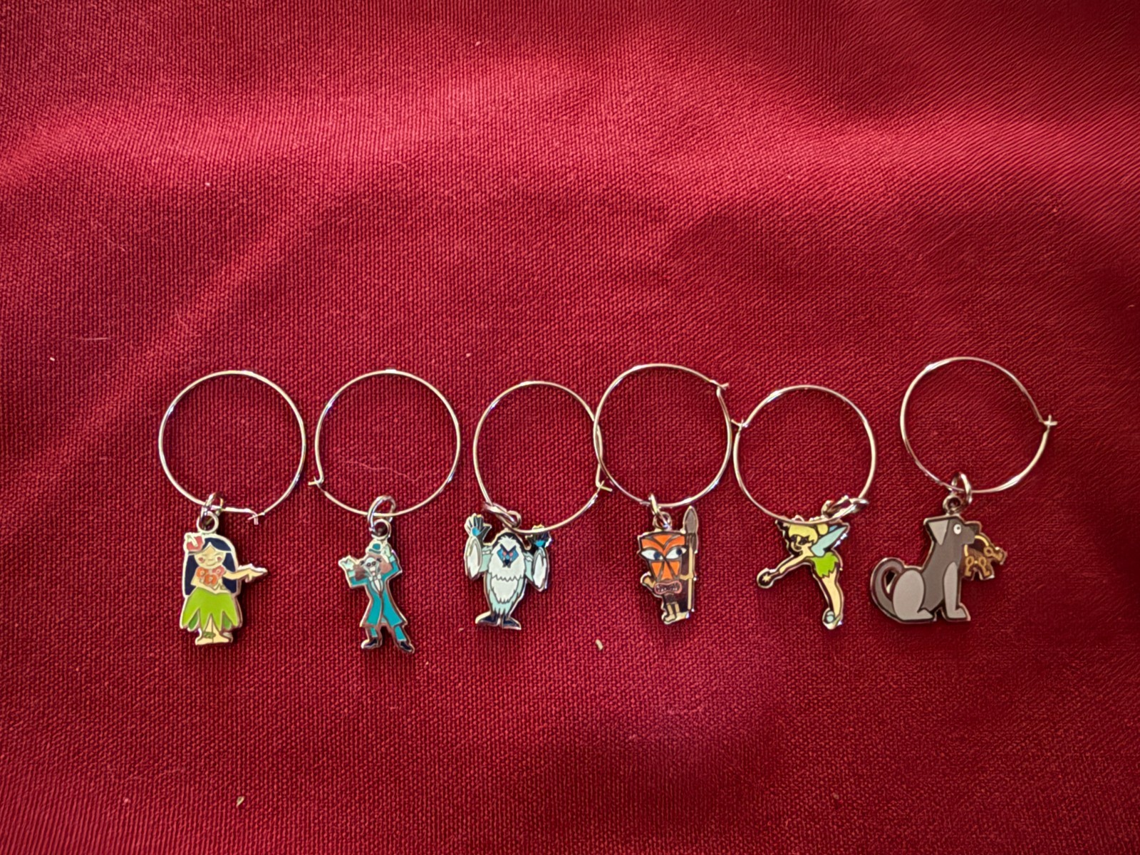 6 Retro Disney Wine Charms Featuring Disneyland Park Icons 6 Retro Disney Wine Charms Featuring Disneyland Park Icons