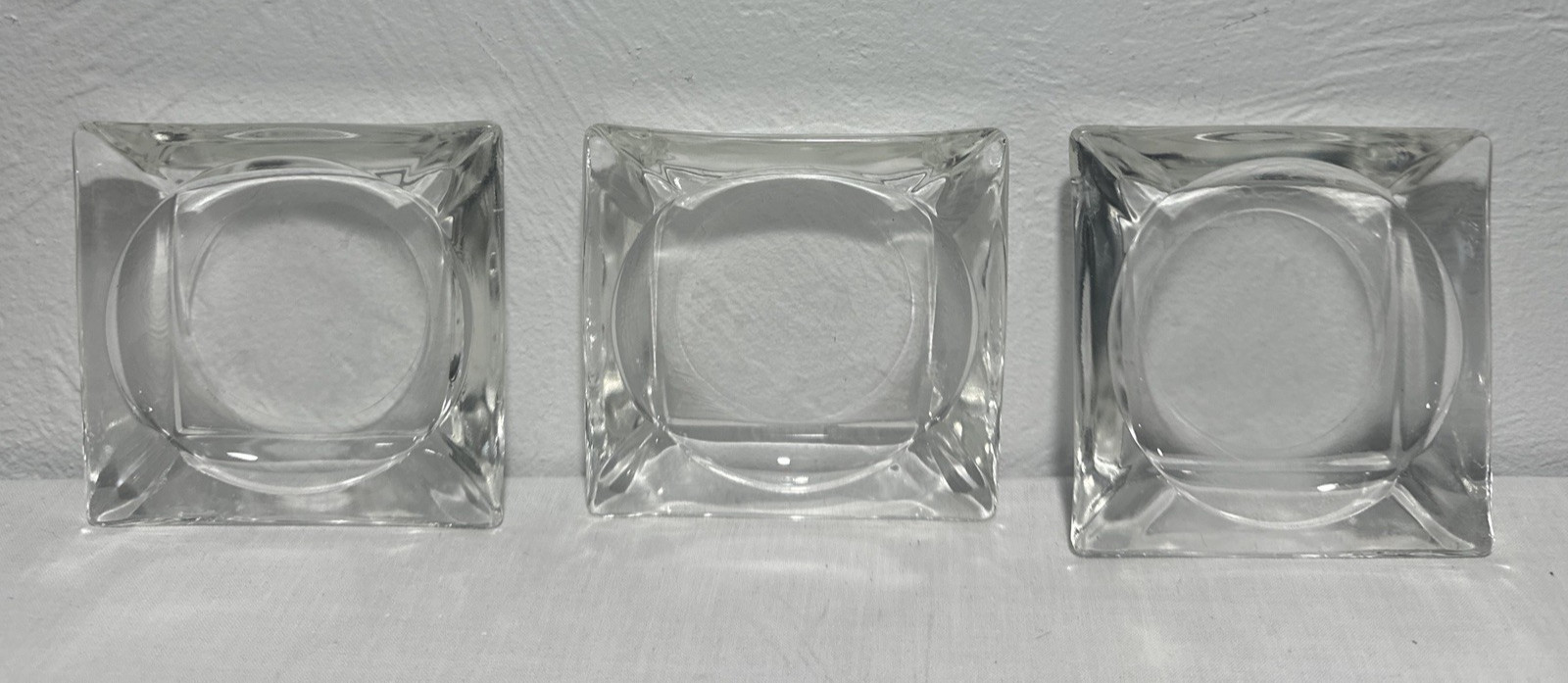 Clear Glass Square Ashtray MCM 3.5\