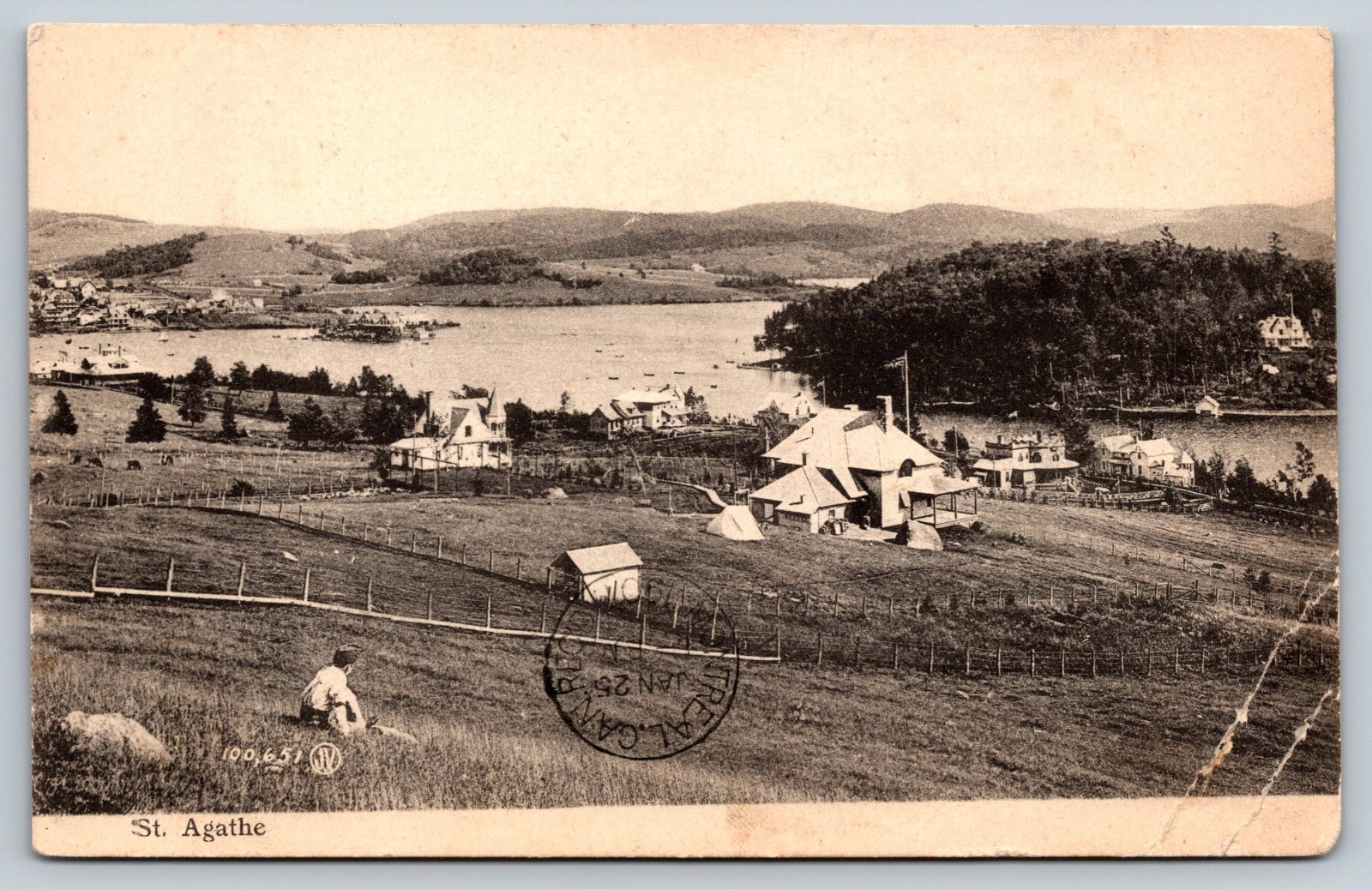 St Agathe Quebec Sainte-Agathe-des-Monts Postcard 1907 Split Ring Cancel St Agathe Quebec Sainte-Agathe-des-Monts Postcard 1907 Split Ring Cancel