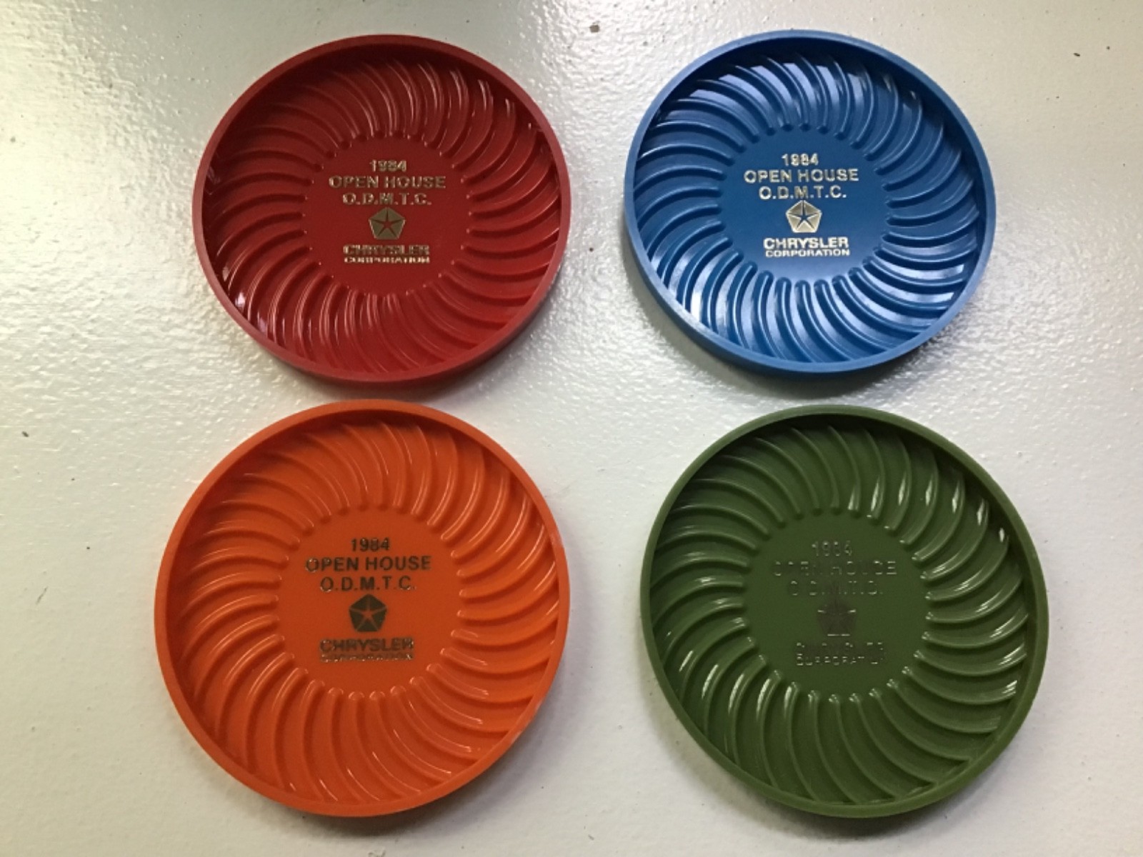 Rare Mopar Chrysler Corporation Drink Coaster 4 Piece Set New Multicolor Rare Mopar Chrysler Corporation Drink Coaster 4 Piece Set New Multicolor