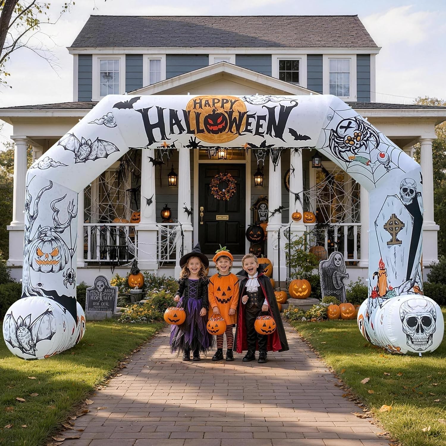 20Ft Halloween Inflatable Archway with 250W Blower, Hexagon Inflatable Arch for 20Ft Halloween Inflatable Archway with 250W Blower, Hexagon Inflatable Arch for