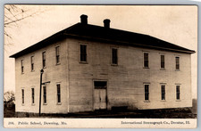 RPPC c1910s Public School Downing Missouri Burned Down Defunct Postcard picture