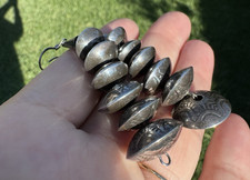 FINEST VINTAGE OLD PAWN NAVAJO HAND TOOLED STERLING 2.70