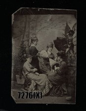 Victorian Women Back Turned to camera Antique Tintype Photo Unusual 1800s Creepy picture