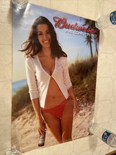 Vintage 2002 Budweiser Beer Bikini Girl Poster Vive Como Un Rey 20x28 picture