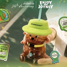 New Starbucks Exclusive 2026 24th Anniversary Bearista Glass Straw Cup picture