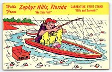 VINTAGE ZEPHYR HILLS FLORIDIA DARRENTINE FRUIT STAND LAFF GRAM POSTCARD 46-188 picture