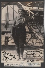Alys McKey Bryant Canadian Woman Aviator 1st Flight 1912 ''Rare'' Signed Photo picture