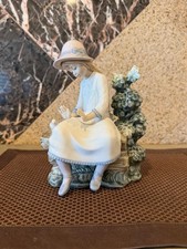 Vintage 1983 Lladro Daisa Hand Porcelain Girl & Doves Sculptures Figurine 9
