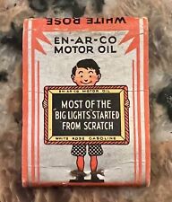 1920S-30S En-Ar-Co Motor Oil White Rose Rochester, Indiana Matchcover picture