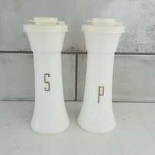 Vintage 70s TUPPERWARE Tall Hourglass Salt and Pepper Shakers Set picture