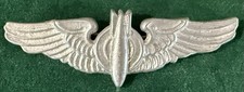 RARE Original WWII US Army Air Corps 1944 Lead P.O.W. Made Wing, Stalag Luft #1 picture