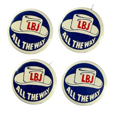 Vintage Lot of 4 LBJ All The Way Pinback 1964 Lyndon Johnson President Campaign picture
