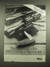 1985 Nikon Riflescopes and BuckLite 422 Knife Advertisement picture