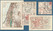 Lot 3 Vintage Maps Palestine Jerusalem 1898 - 1900 picture