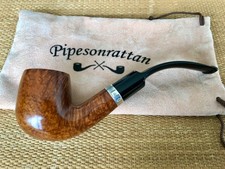 DUNHILL ROOT BRIAR 4102, 925 SILVER BAND, YEAR 1997, BENT BILLIARD PIPE, PFEIFE. picture