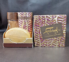 Vintage Faberge Woodhue Trip-Let LOT Cologne Bath Powder Soap Gift Set in Box picture