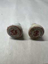 2 Pre-Prohibition Straub Muller Philadelphia Porcelain Beer Bottle Stoppers picture