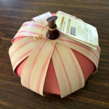Longaberger Handwoven Medium Pumpkin Basket Pink/White Woven Fall 2014 picture