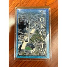 Vintage Toronto Canada Souvenir Magnet CN Tower Rogers Centre City Skyline View picture