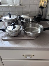 7Pc Vintage Kitchen Craft 18-8 3 ply Stainless Steel Cookware Set West Bend Mint picture