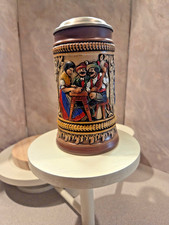 vintage german beer steins lidded handpainted picture