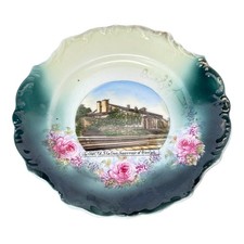 GUELPH - ONTARIO CANADA Souvenir STATION Antique Wheelock PAINTED DISH PLATE picture