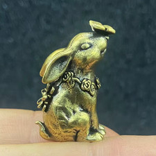 BRASS MINITURES- Bunny Brass Figurine Ornament picture