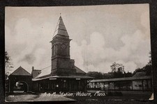 Vintage 1900s B. & M. Station Woburn Massachusetts Postcard Train Station picture