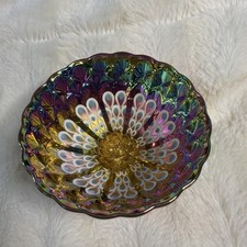 2 Chinese royal teacup Peacock /Sun Tail, Multicolor Handmade UV Decorative picture