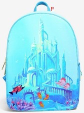 Loungefly Disney Little Mermaid Ariel Family Castle Under Sea Mini Backpack LE picture