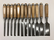 Vintage Japanese Nomi Oire Chisel Set of 12 Unused Woodworking Tools from Japan picture