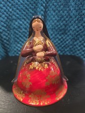 Vintage Expertic Madonna Wooden Figurine East Germany Missing Sitting Child picture