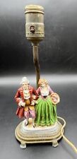 Vintage Porcelain Lamp European Colonial Courting Couple Lighting 11.5