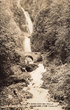 WAHKEENA FALLS REAL PHOTO POSTCARD COLUMBIA RIVER HIGHWAY OR OREGON 1920s RPPC picture
