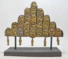 Antique Brass Horse Jewellery Panel Décor Original Old Fine Engraved picture