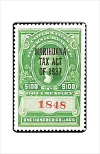 One Hundred Dollars 1937 Marijuana Tax Stamp Reproduction metal sign wall art picture