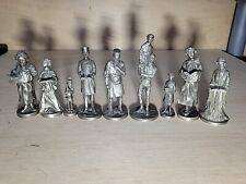 1977-1980 Franklin Mint Pewter Figurines Lot, 9 Pieces picture