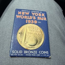 1939 NY World's Fair Bronze Coin Souvenir- Original Packaging picture