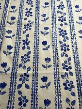 Vintage Floral Fabric ~Blue & White~Cotton~Unused-3.5 Meters picture