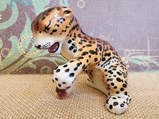 🌴 Vintage MCM Ceramic Arts Studio Spotted Leopard Cheetah Figurine - 3.5