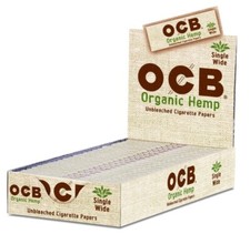 OCB Organic Hemp Rolling Papers Single Wide Unbleached (Full Box of 24 Booklets) picture