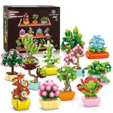 BIZNESMEN 12 Pack Succulent & Flower Building Block Set, Botanical Garden picture