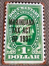 1937 Marijuana Tax Act of 1937 US IRS HCHANA 8x12 Retro Metal Tin Sign picture